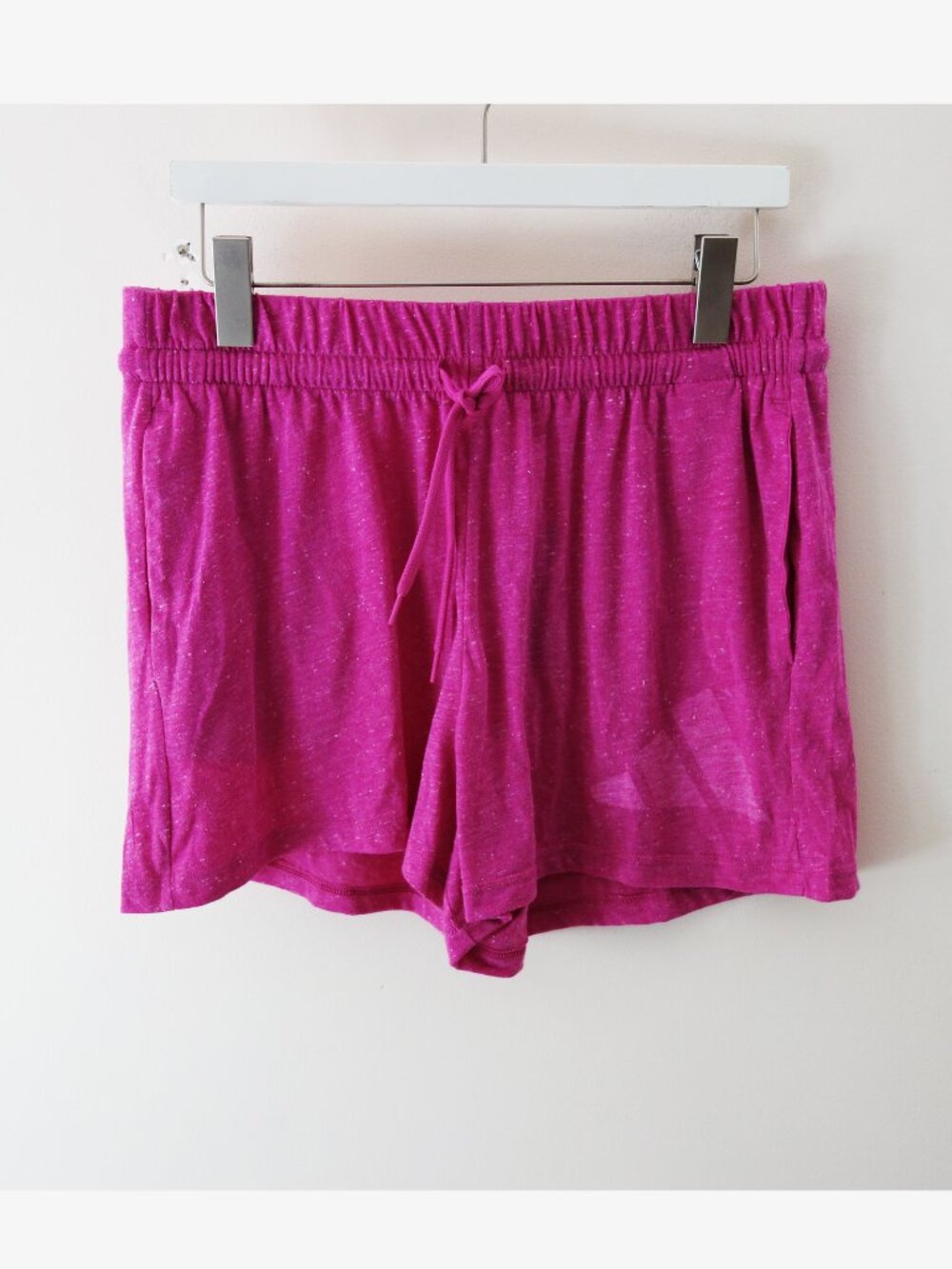 Adidas Women's Soft Shorts High Rise Pocket Semi Lucid Fuchsia (L) NWT! - Picture 1 of 8